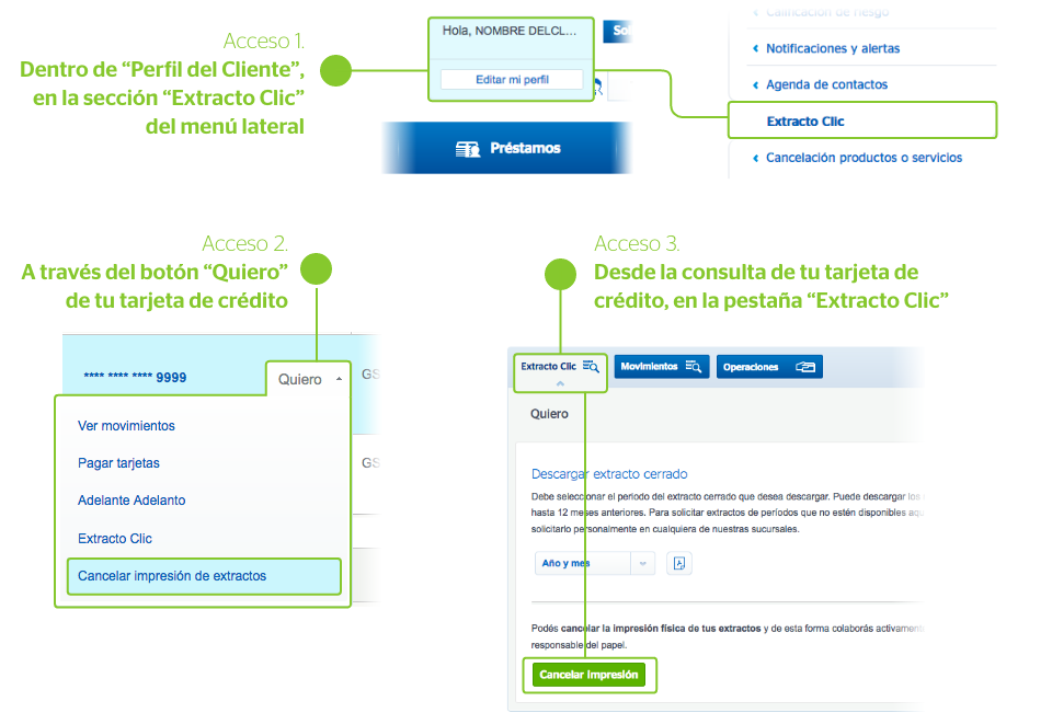 Extracto Clic - Acceso