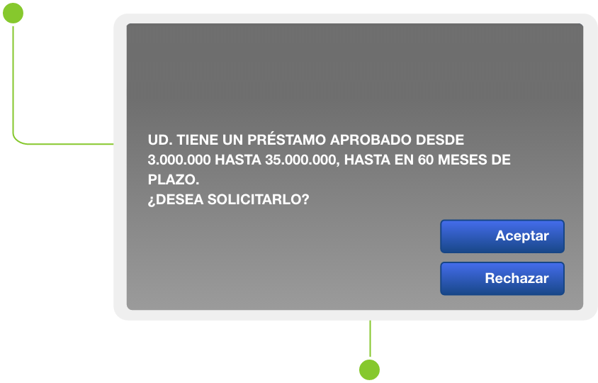 Préstamo al instante - Paso 1 ATM