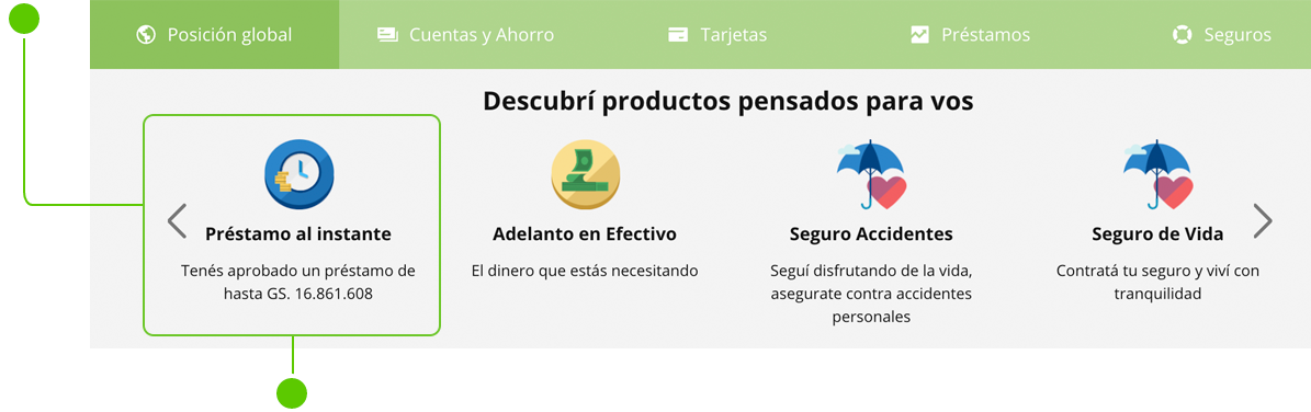 Préstamo al instante - Paso 1 Home Banking