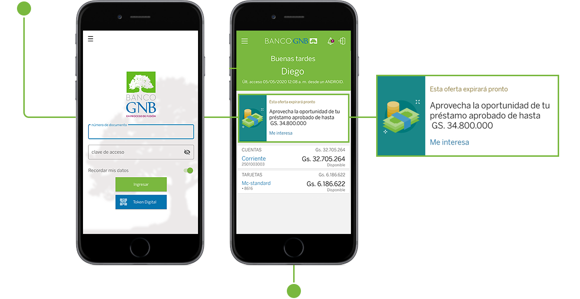 Préstamo al instante - Paso 1 Banca Móvil